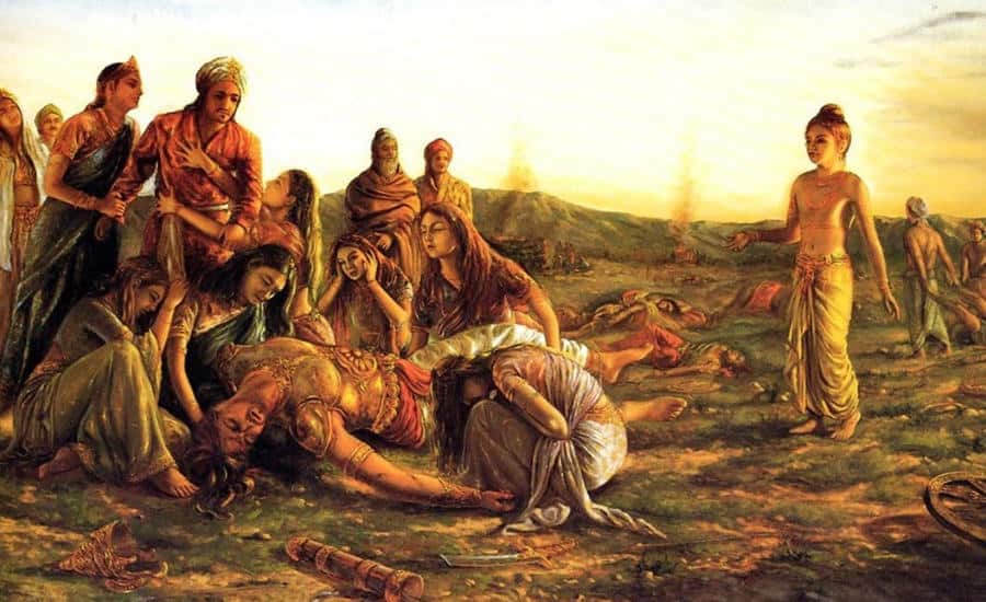 Duryodhana slain at the end of Kurukshetra War